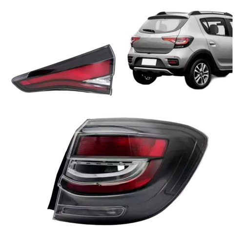 Lanterna Sandero Stepway 2020 21 22 23 2024 Fume Com Led Ld