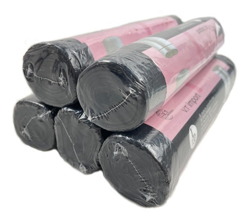 Pack 5 Rollos De Bolsas Negras Basura Aseo Grandes 85x100 Cm