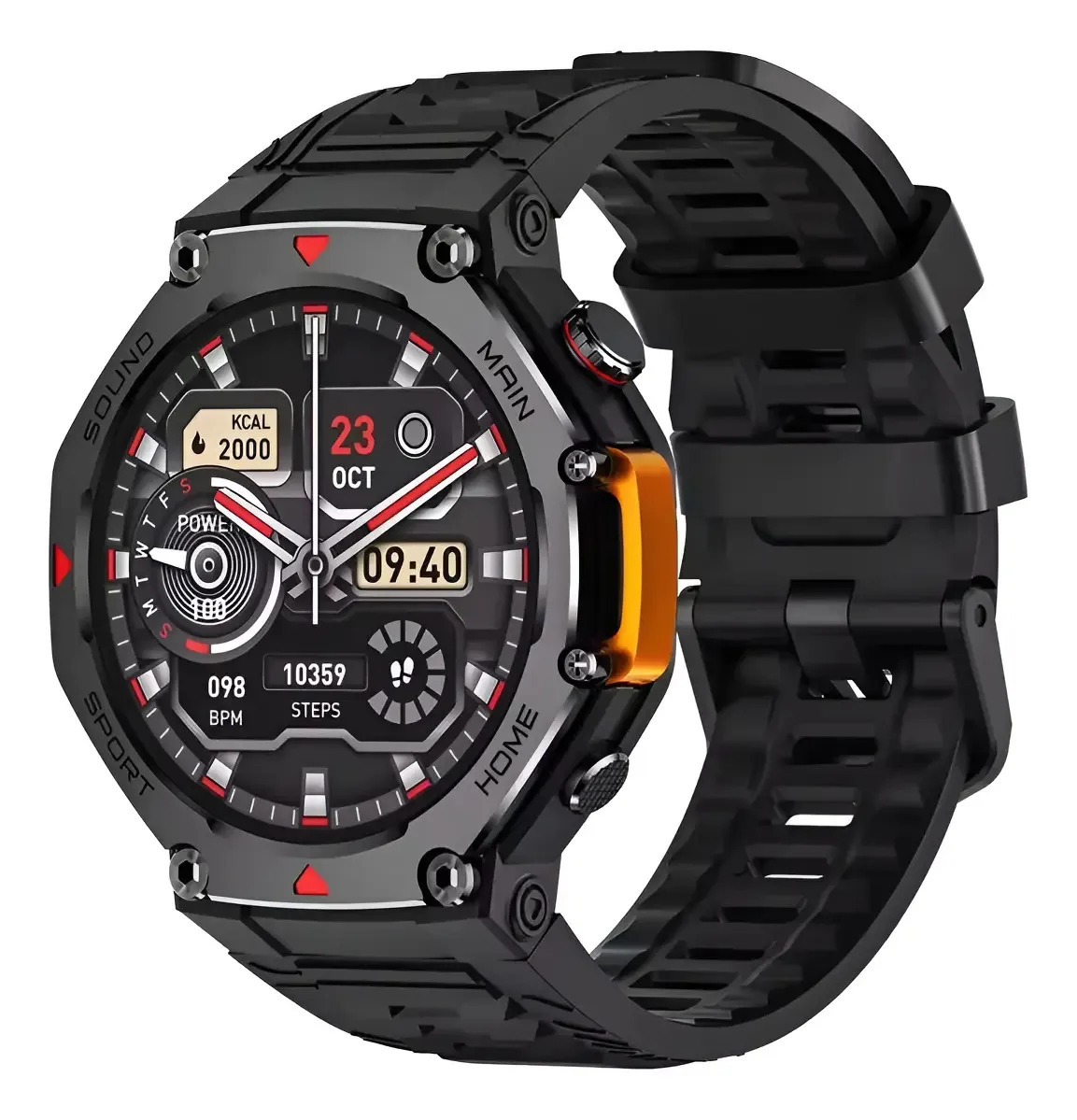Smartwatch Mrex4 5 Atm A Prova D'água Microwear Gps Sos 2025 Preto