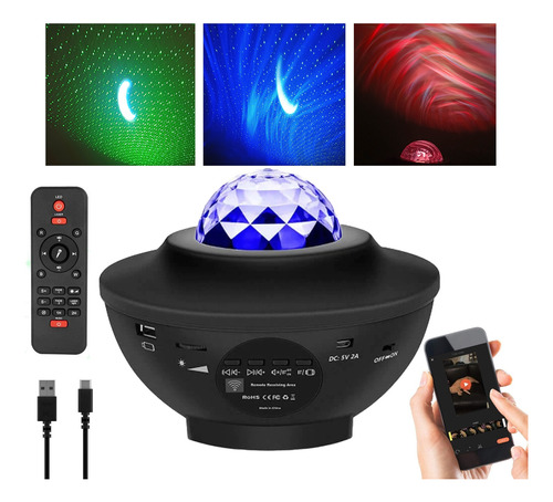 Velador Proyector Lampara Parlante Bluetooth Luz Led Rgbw