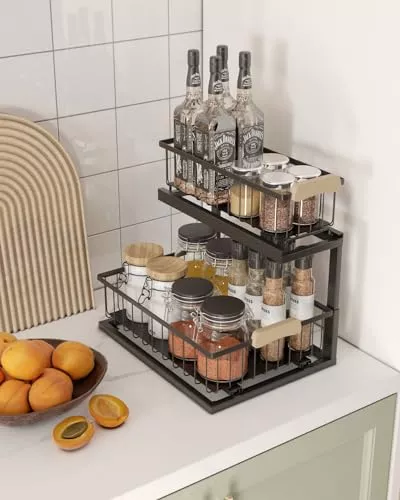 Organizador Bajo Fregadero Deslizable 2 Niveles, Estante Cocina de