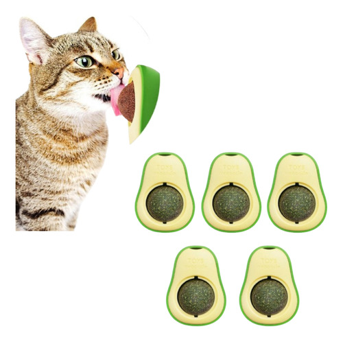 Kit 5 Abacate Brinquedo Interativo Gatos Catnip Erva Natural