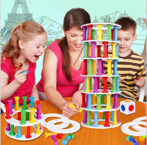 Torre Griega Juego Mesa Diako Columnas Equilibrio Colores