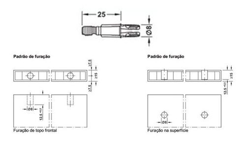 Conector Sc 8/25 - Ixconnect - Häfele - Kit 56 Pçs