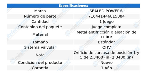 Jgo Bujes Árbol Levas Std Express 1500 03 Al 07 Sealed Power