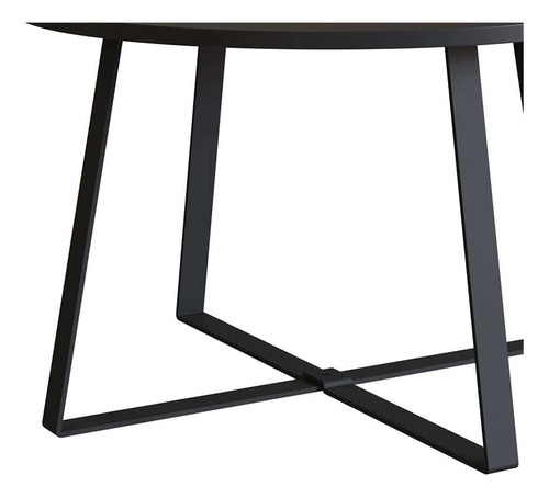 Mesa De Centro Redonda Complementos Preta 60 Cm Cor Preto