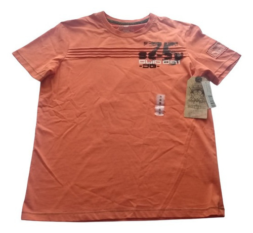 Camiseta Para Niño Marca Xios Algodón Talla S Color Naranja