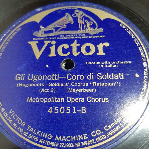 Pasta Metropolitan Opera Chorus Victor C352