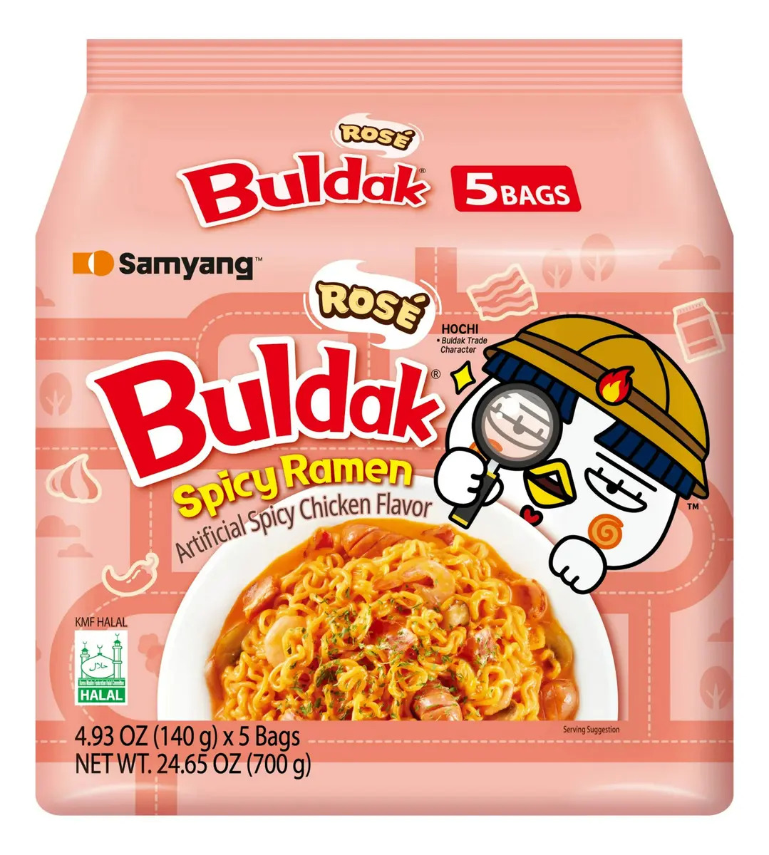 Buldak Rose Ramen Coreano Picante 5 Pack 140g C/u