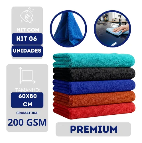 Kit com 6 Panos Microfibra Grande