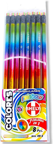 Colores Shely Triangular Arcoiris 7 Colores En 1, 8 Piezas
