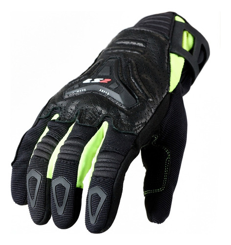 Guantes Moto Cortos Ls2 All Terrain Negro Amarillo Talle M