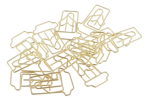 12pcs Clips De Papel Dorados Papelería Divertida Material