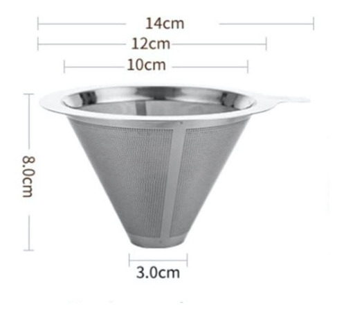 Imagen 3 de 10 de Filtro Cafe Acero Inoxidable Doble Capa Para Cafetera Goteo