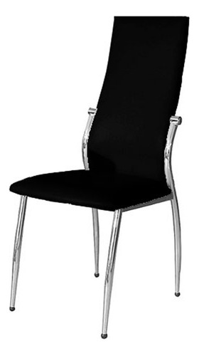 Pack X4 Silla Viena Eco Cuero Comedor Baires4 Estructura De La Silla Negro Asiento Negro