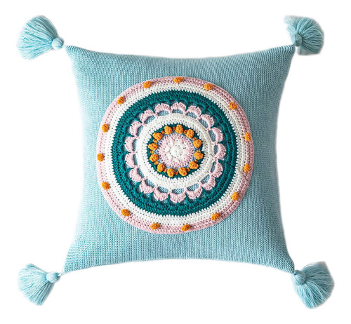 Ailansnug Funda De Almohada De Punto Bohemio Con Borlas Tej.