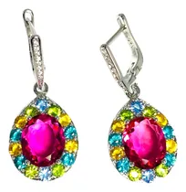 Comprar Aros Turmalina Rubelita Peridoto, Indigolita Citrino Natural