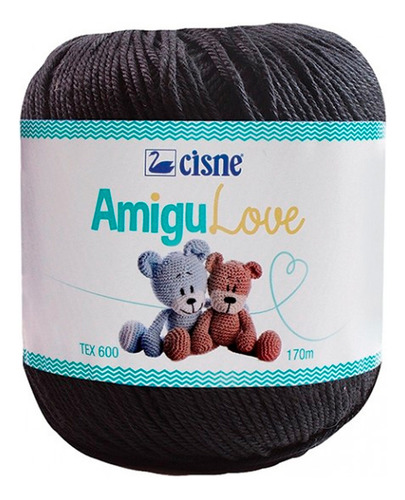 Fio Crochê Amigulove 100% Algodão Mercerizado Amigurumi 100g Cor 0000N - Preto