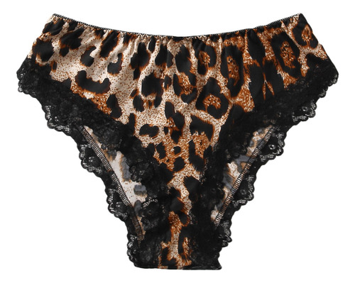 Lencería De Encaje De Leopardo Para Mujer, Calzoncillos Con