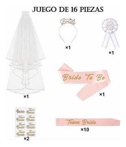 New 16pc Despedida Soltera Liston Banda Bride Diadema