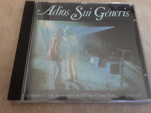 Sui Generis - Adios Sui Generis Acrílico - Cd / Kktus