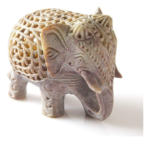 Figura De Elefante Tallada De Esteatita Con Escultura De Ele