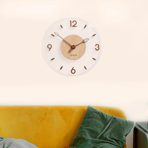Reloj De Pared De Acrílico De Madera, Relojes 12 Pulgadas