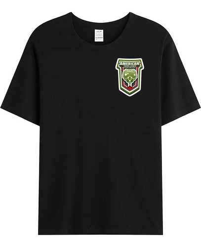 Remera Negra De Algodón Logo Casco Piloto Ar26