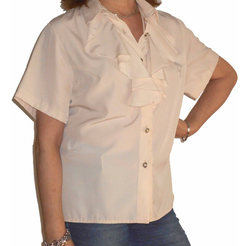 Blusa De Seda Con Volados.