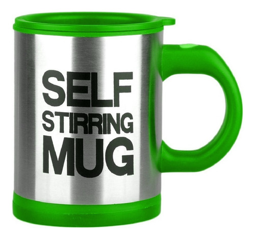 Tazon Self Mug Con Revolvedor Automatico Electrico Color Verde Oscuro