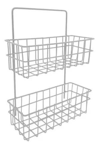 Imagen 1 de 5 de Organizador Colgante Dos Estantes Multiuso Metal Baño Cocina