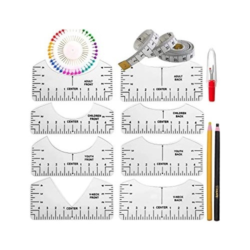 Pack De Reglas O Guias Para Lineacion De Diseños Camisetas 