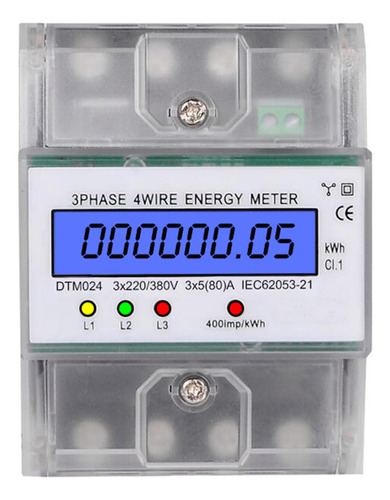 Medidor Energía Eléctrica 3f 220/380v 5-80a Kwh Lcd