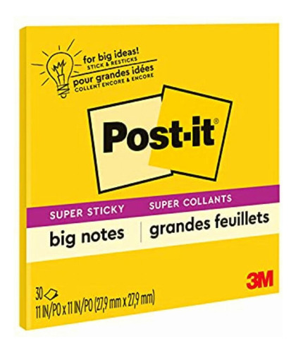 Post-it Almohadilla Grande, Amarillo, 11 In X 11 In