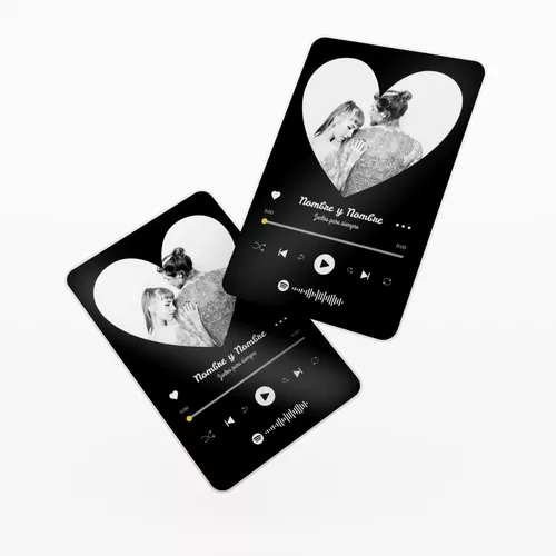 Tarjeta Personaliza Reproductor Codigo Spotify Regalo Novio