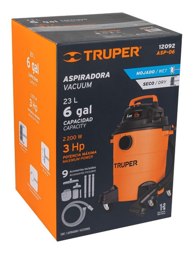 Aspiradora De 6 Galones Truper 12092