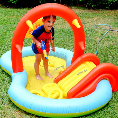 Imagen 7 de 10 de Pileta Inflable Bebes Grande Infantil Tobogan Juego Niños