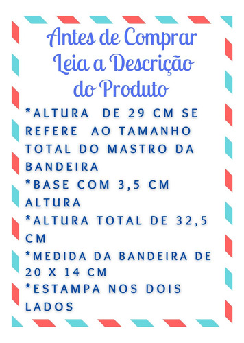 Bandeira Mesa Dupla Face Japão Com Mastro De 29 Cm (14x20cm)