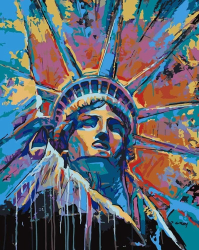 Imagen 1 de 2 de Pintura Por Número Estatua De La Libertad Diy 30x40 Cm