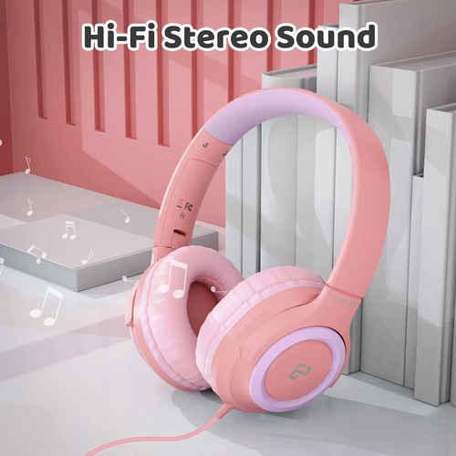Infurture Auriculares Infantiles Con Micrófono Para Niños...