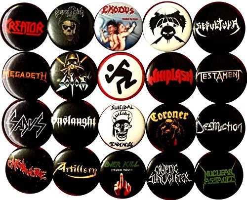 Thrash Metal 20 Botones Nuevo 1  (25 Mm) Pines Insignias Exo