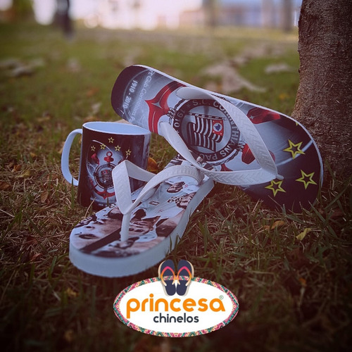 Chinelo Corinthians Masculino Com Caneca De Brinde Envio 24h