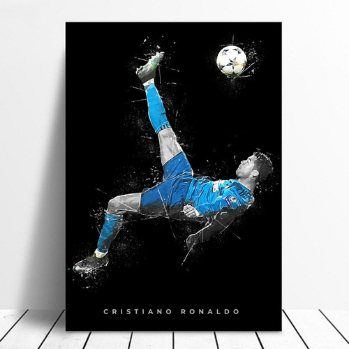 Cuadro Decorativo Arte De Cristiano Ronaldo Chilena 35x55cm