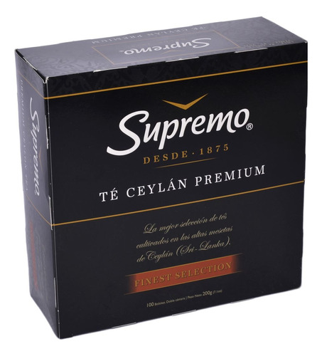 Te Supremo Premium Ceylan Negro 100 Sobres