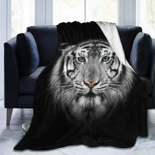 . Manta De Tigre Blanco, Cálida, Colcha De Felpa Borrosa,
