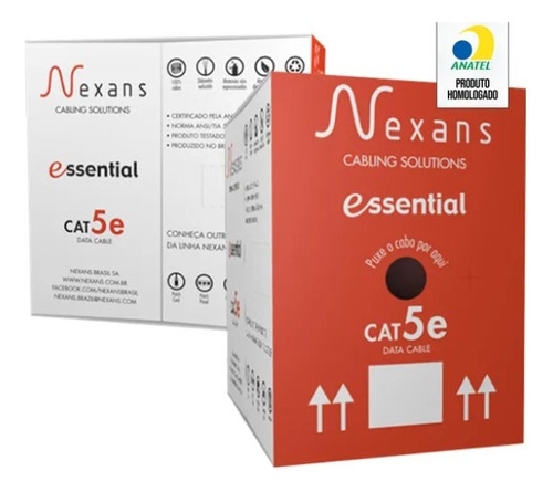 Caixa Cabo Rede Nexans 305 Metros Utp Cmx 4 Par 100% Cobre