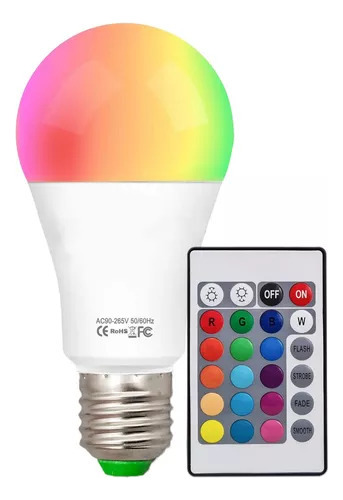 Lampara Led Rgb Luz Con Control Remoto Luces De Colores E27®