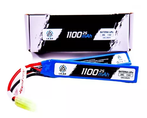 Bateria Lipo 2s 7.4v 1100mah (2 Pack) 20c/40c Airsoft