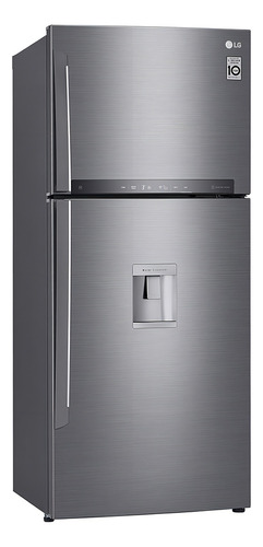 Refrigerador con freezer inverter LG LT41SGPX color platinum silver con capacidad de 437L
