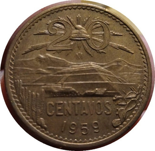 Moneda 20 Centavos 1959  Mo Nueva